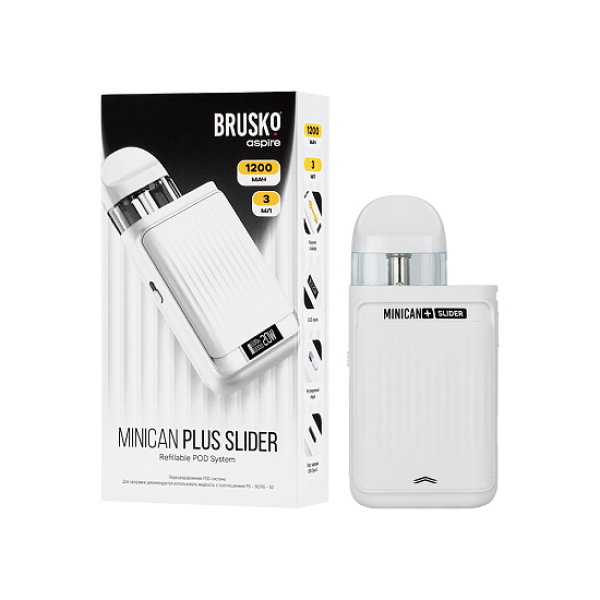 POD-система Brusko Minican      Plus Slider Белый в Мурманске