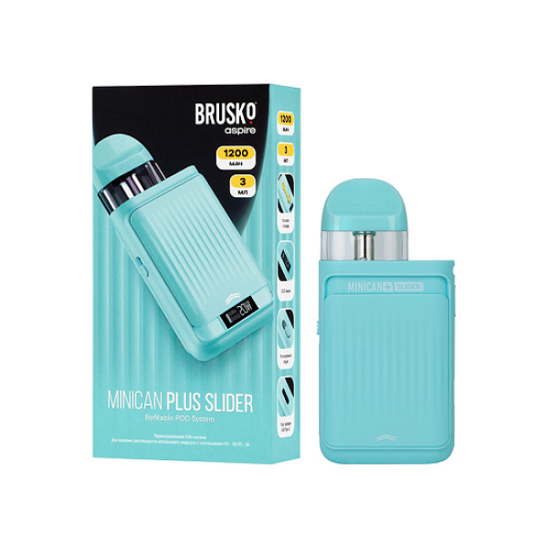 POD-система Brusko Minican      Plus Slider Бирюзовый в Мурманске