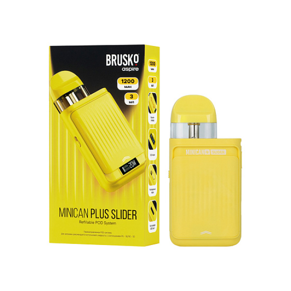 POD-система Brusko Minican      Plus Slider Жёлтый в Мурманске