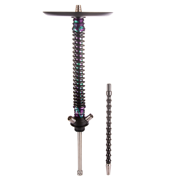 Кальян Mamay Customs Coilover Большой  Пурпурный/бирюзовый Сплеш Чёрный в Мурманске