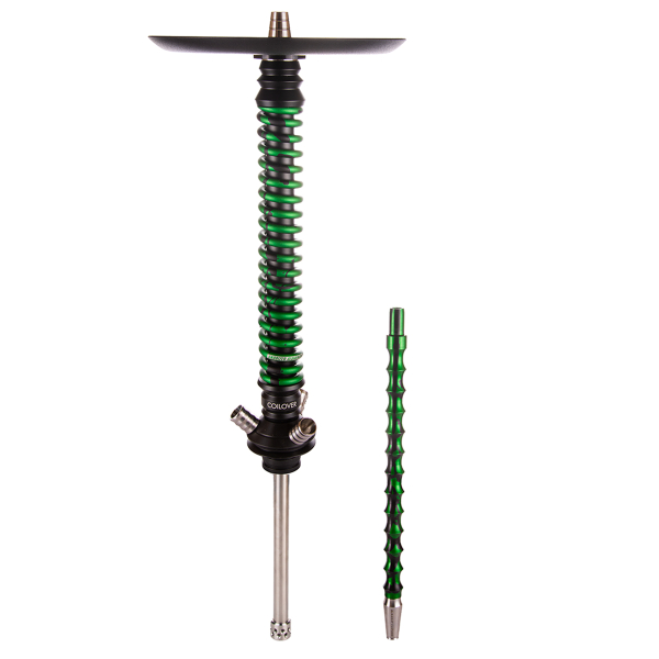 Кальян Mamay Customs Coilover Большой  Черный Зелёный Сплеш в Мурманске
